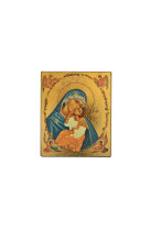 ICONE LA VIERGE A LA COURONNE FLEURIE / AUTOCOLLANTES 6.5*8.5 CMS -   - CLEMENCES