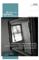 BULLETIN DE LITTERATURE ECCLESIASTIQUE NO 469 / JANVIER-MARS 2017 - XXX - Artège