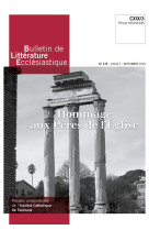 BULLETIN DE LITTERATURE ECCLESIASTIQUE NO 475 - JUILLET - SEPTEMBRE 2018 - XXX - NC