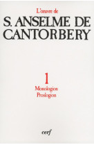 MONOLOGION. PROSLOGION - COLLECTIF - CERF