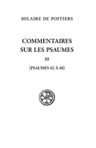 COMMENTAIRE SUR LES PSAUMES III - POITIERS HILAIRE DE - CERF