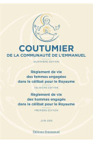 COUTUMIER DE LA COMMUNAUTE DE L-EMMANUEL - COLLECTIF - EMMANUEL