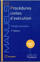 PROCEDURES CIVILES D-EXECUTION - HOONAKKER PHILIPPE - LARCIER