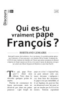 DISCOURS N*0 - QUI ES-TU VRAIMENT PAPE FRANCOIS ? - BERTRAND LEMAIRE - TEQUI