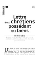 DISCOURS N*4 - LETTRE AUX CHRETIENS POSSEDANT DES BIENS - FRANCOIS BAL - TEQUI