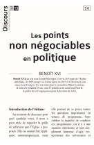 DISCOURS N 13 - LES POINTS NON NEGOCIABLES EN POLITIQUE - BENOIT XVI - NC