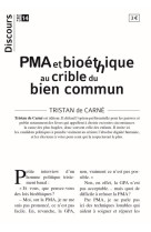 DISCOURS N 14 - PMA ET BIOETHIQUE AU CRIBLE DU BIEN COMMUN - DE CARNE TRISTAN - NC