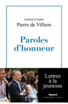 PAROLES D'HONNEUR - LETTRES A LA JEUNESSE - DE VILLIERS PIERRE - FAYARD