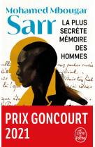 LA PLUS SECRETE MEMOIRE DES HOMMES - SARR MOHAMED MBOUGAR - LGF/Livre de Poche