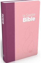 BIBLE SEGOND NEG COMPACTE - COUVERTURE SOUPLE, TOILE DUO ROSE PRALINE / VIOLET FRUITS DES BOIS EN TO - SEGOND NEG 1979 - MAISON BIBLE