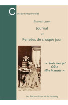 JOURNAL ET PENSEES DE CHAQUE JOUR - LESEUR ELISABETH - DE PEUTEREY