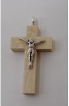Croix bois naturel christ 2.5 cm