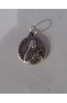 Medaille sainte therese / 1.8 cms / metal argente