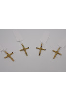Croix pendentif- bronze emaille- 3.7cm