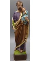 Statue saint joseph a enfant resine couleur 15 cm
