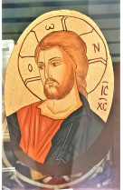 Icone ovale christ misericorde presse papier 7*7.7cm