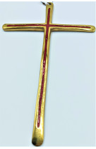 Croix bronze emaille / 20 cms