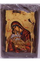 Icone vierge enfant peinte a la main 11*8 cms