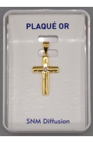 Croix plaque or aile d- ange 2 cm