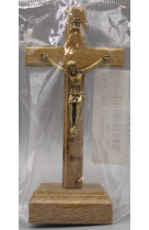 Crucifix a poser bois avc christ dore 11 cm