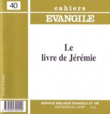 LIVRE DE JEREMIE (J. BRIEND), NO 40 - Jacques Briend - CERF