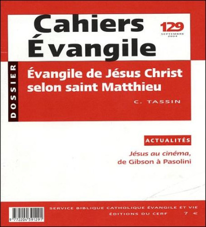 CAHIER EVANGILE N12 EVANGILE SELON MATTHIEU - COLLECTIF - CERF