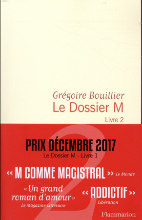 DOSSIER M - LIVRE 2 - BOUILLIER GREGOIRE - FLAMMARION