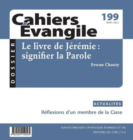 CAHIERS EVANGILE 199 LE LIVRE DE JEREMIE - COLLECTIF - NC