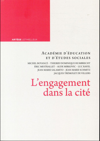 ENGAGEMENT DANS LA CITE - ACADEMIE D-EDUCATION - LETHIELLEUX