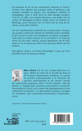 VALEUREUX PAYSANS DU HAUT BOCAGE VENDEEN CE S GEANTS QUI M'ONT PRECEDE  RECIT - MARC GIRARD - L'HARMATTAN