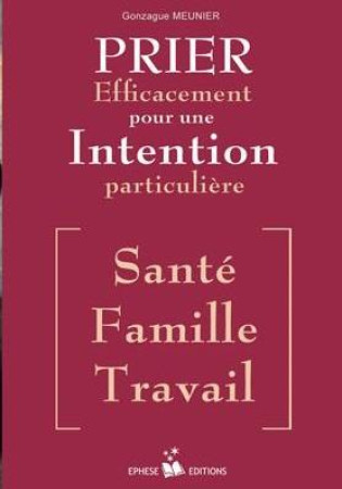 PRIER EFFICACEMENT POUR UNE INTENTION PARTICULIERE (SANTE, FAMILLE, TRAVAIL) - EPHESE - Ephèse diffusion