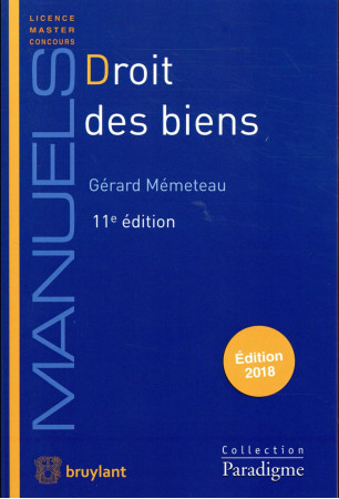 DROIT DES BIENS - MEMETEAU GERARD - LARCIER