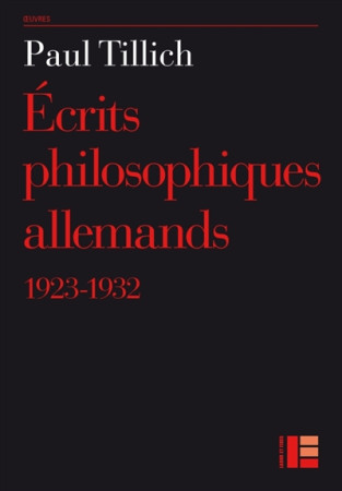 ECRITS PHILOSOPHIQUES ALLEMANDS / 1923-1932 - TILLICH PAUL - SLATKINE