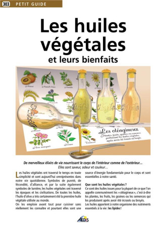 LES HUILES VEGETALES ET LEURS BIENFAITS - COLLECTIF - AEDIS