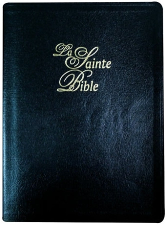 SAINTE BIBLE GROS CARACTERES, ONGLETS, TRANCHES OR, COUVERTURE CUIR NOIR - LOUIS SEGOND 1910 - BIBLI O