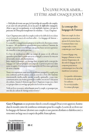 MEDITATIONS QUOTIDIENNES POUR LE COUPLE - Gary Chapman - FAREL