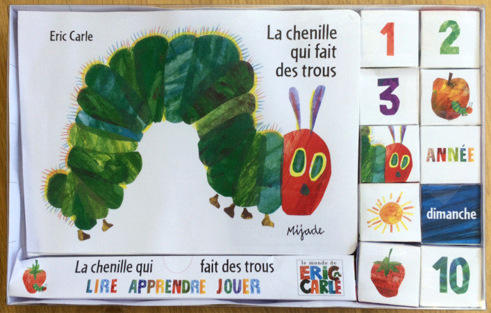 CHENILLE QUI FAIT DES TROUS LIVRE + CUBES - ERIC CARLE - MIJADE