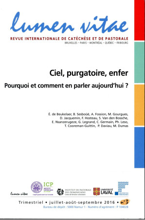 CIEL ET PURGATOIRE : POURQUOI ET COMMENT EN PARLER AUJOURD'HUI - REVUE LUMEN VIT - Lumen vitae