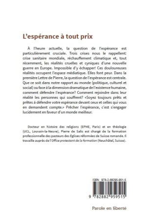 L ESPERANCE A TOUT PRIX - POUR UN MONDE MEILLEUR - Pierre de Salis - CABEDITA