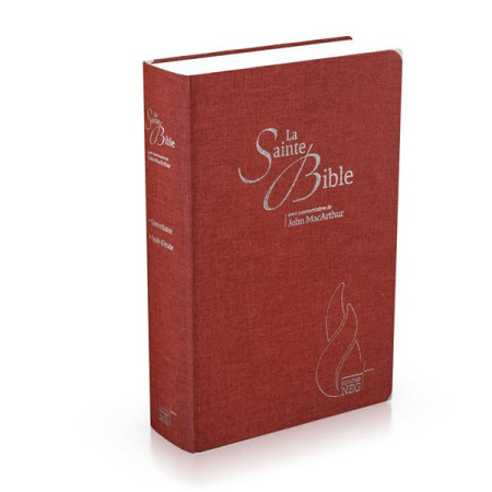 BIBLE D'ETUDE MACARTHUR - MODELE SOUPLE, TOILE COULEUR CARMIN - COLLECTIF - MAISON BIBLE