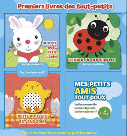 PREMIERS LIVRES DES TOUT-PETITS  -  COFFRET BLEU  -  DES LIVRES TOUT DOUX POUR LES PETITES MAINS ! - COLLECTIF - Piccolia