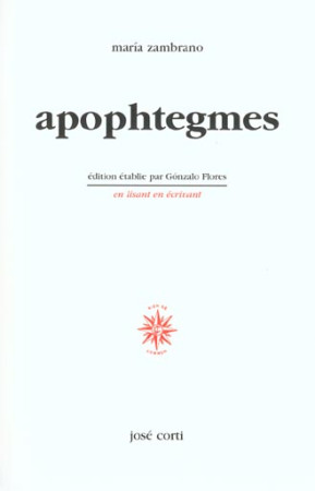 APOPHTEGMES - ZAMBRANO  MARIA - CORTI