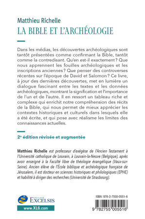 BIBLE ET LARCHEOLOGIE (LA). - 2E EDITION REVISEE ET AUGMENTEE - Matthieu Richelle - EXCELSIS