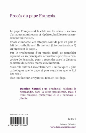 PROCES DU PAPE FRANCOIS - 10 CHEFS D'ACCUSATION - Damien SAUREL - ANGELIQUE